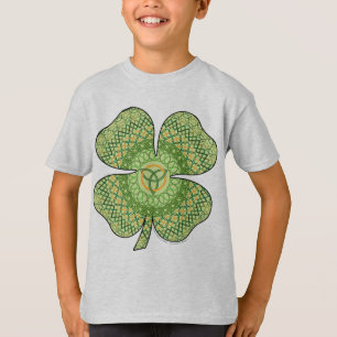 T-shirt Chemise claire Shamrock celtique pour enfants et b