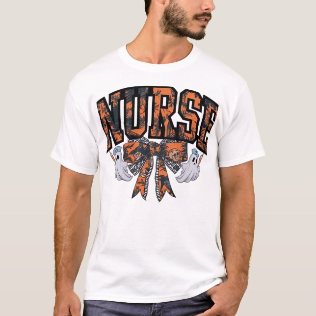 T-shirt Chemise classique Halloween Nurse Coquette Bow (Devant)