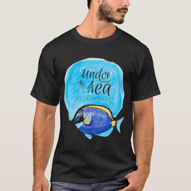 T-shirt chemise classique poisson sous la mer (Devant)