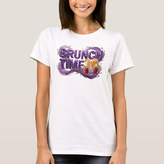 T-shirt Chemise Clean Purple BRUNCH TIME Statement (Devant)