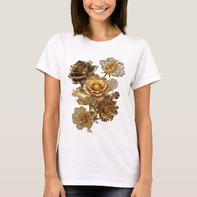 T-shirt Chemise Clean Silver GOLDEN ROSES Statement (Devant)