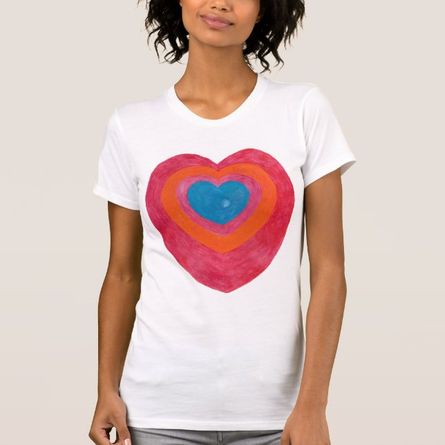T-shirt Chemise Coeur colorée (Devant)