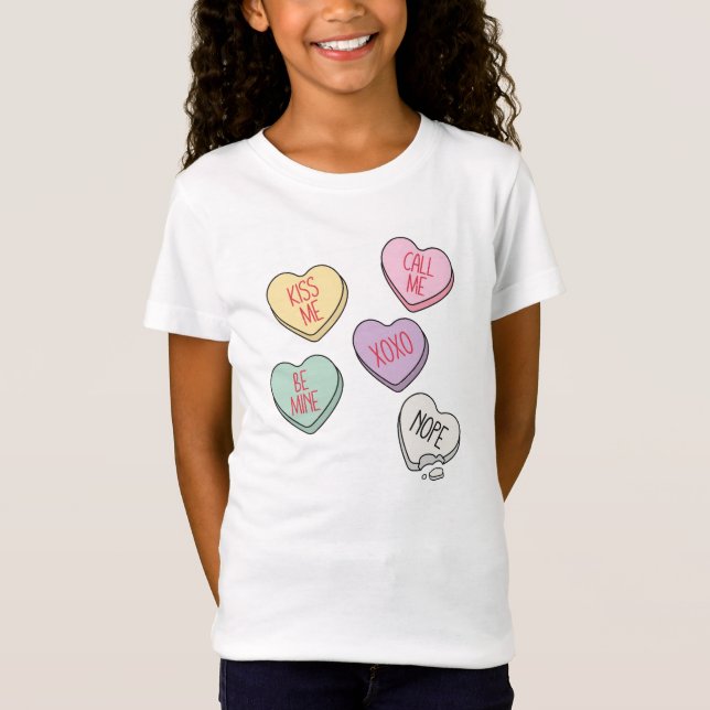 T-Shirt Chemise Coeur Saint Valentin pour enfants (Devant)