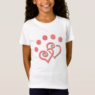 T-Shirt Chemise Coeurs et Fleurs fantaisie