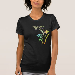 T-shirt Chemise Colibri Et Fleurs