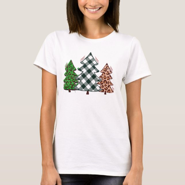 T-shirt Chemise Collage Arbre de Noël - Tee de Noël (Devant)