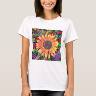 T-shirt Chemise colorée de Babydoll de fleur