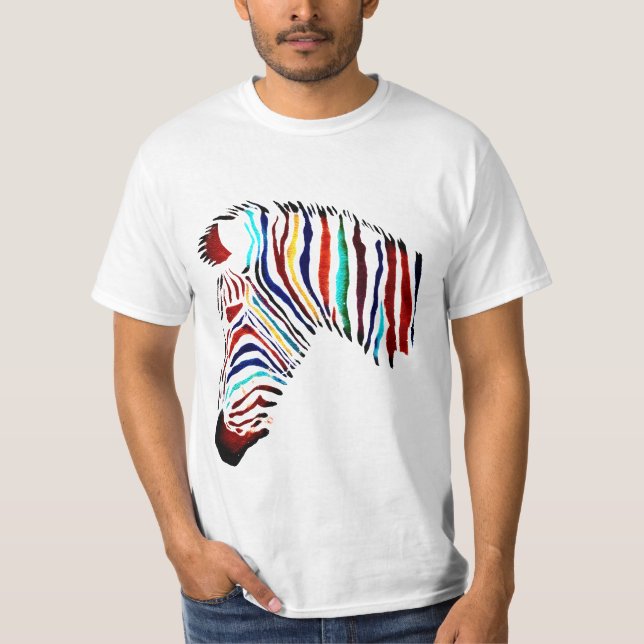 T-shirt Chemise colorée de zèbre (Devant)