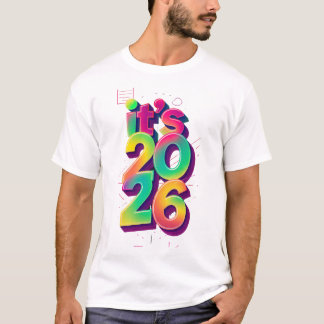 T-shirt Chemise Colorée Rétro Années 80 "C'est 2026" T-Shi