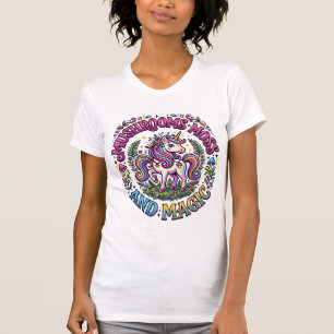T-shirt Chemise commerciale Licorne Champignons Mousse et