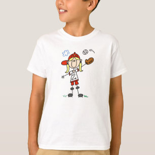 T-shirt Chemise contagieuse de joueur de baseball de fille