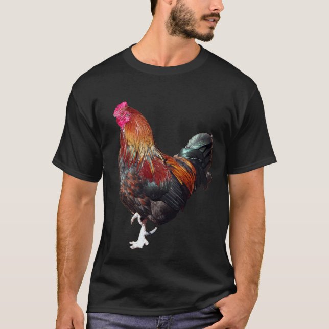 T-shirt chemise Coq Cockerel doré (Devant)