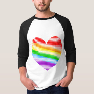 T-shirt Chemise Corey Tiger 80s Rayure Arc-en-Ciel Cœur Ra