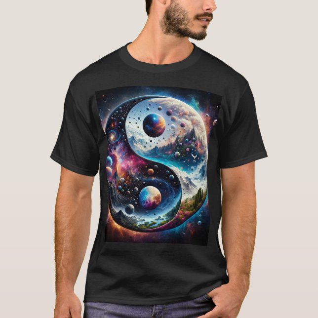 T-shirt Chemise cosmique Yin Yang (Devant)