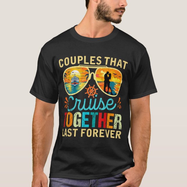 T-shirt Chemise Couples Croisière Ensemble Restent Ensembl (Devant)
