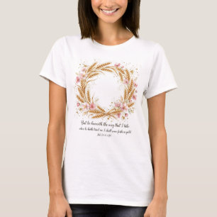 T-shirt Chemise Couronne De Blé Florale Rose Femme - Job 2