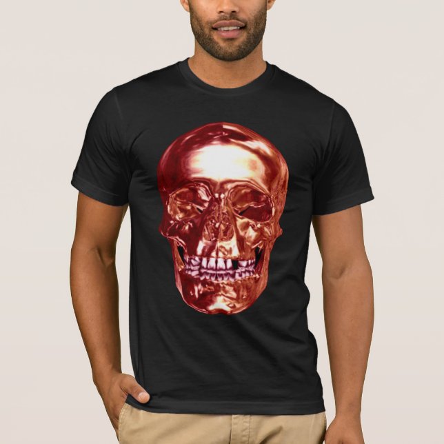 T-shirt Chemise crâne chrome rouge (Devant)