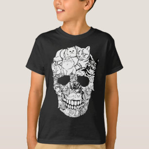 T-shirt Chemise Crâne de Chat - Costume d'Halloween squele