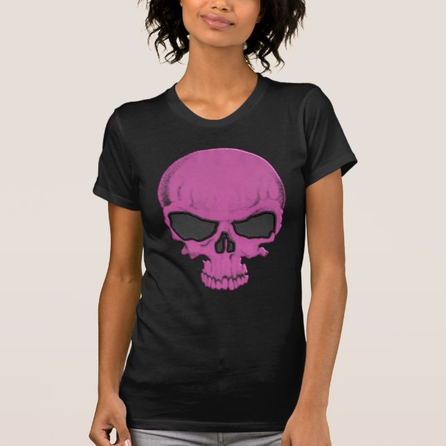 T-shirt Chemise crâne rose d'Halloween (Devant)