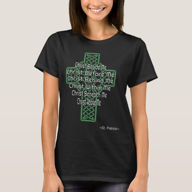 T-shirt Chemise Croix Celtique Prière de Saint-Patrick Cad (Devant)