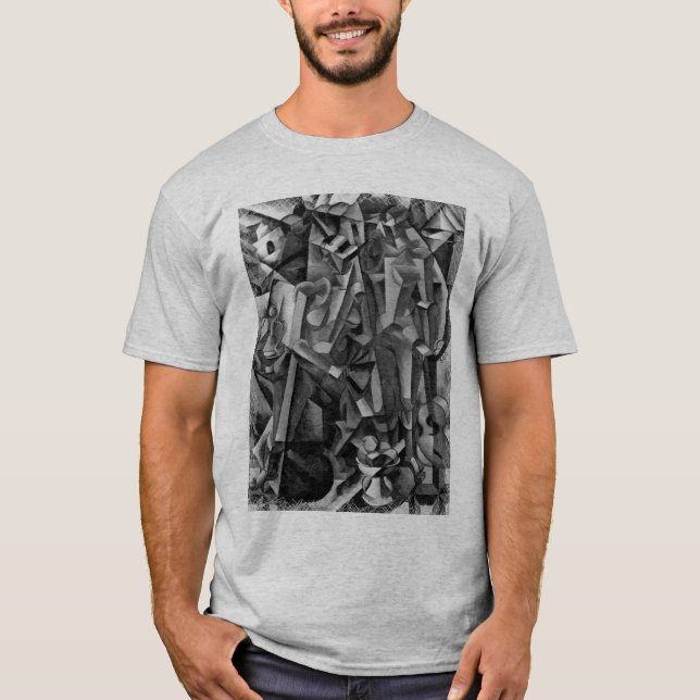 T-shirt Chemise cubiste abstraite moderne de peinture (Devant)