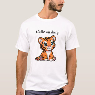 T-shirt Chemise Cutie on Duty   Tee bébé tigre mignon
