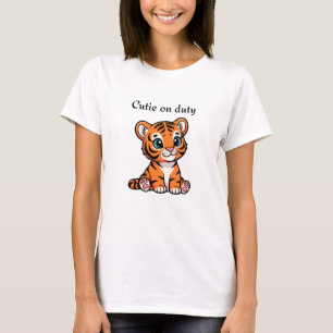 T-shirt Chemise Cutie on Duty Tee bébé tigre mignon
