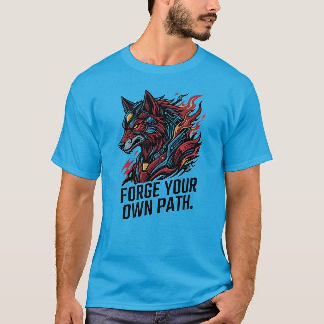 T-shirt Chemise Cyber Loup ForgeYour Own Path – Pathfinder (Devant)