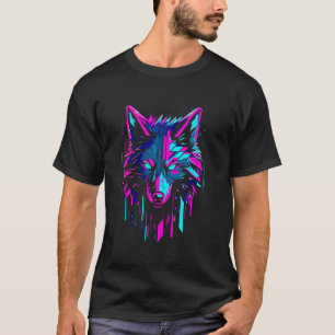 T-shirt Chemise Cyberpunk Wolf, Rave Rétro Futuriste Outru