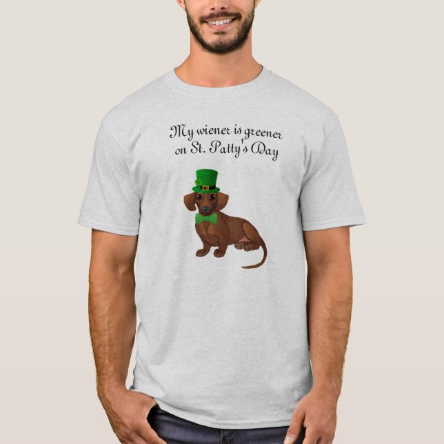 T-shirt Chemise Dachshund pour la Saint Patrick masculine (Devant)
