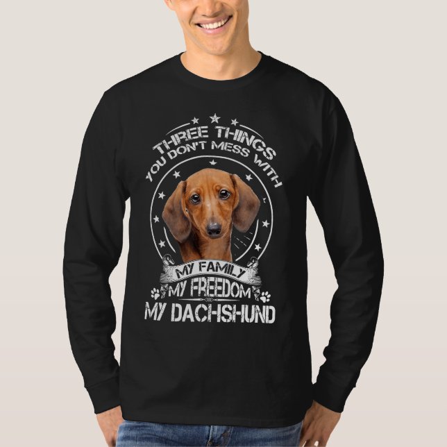 T-shirt Chemise Dachshund Trois Choses Avec Lesquelles Vou (Devant)