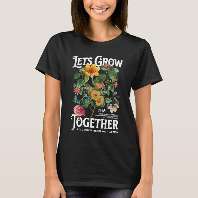 T-shirt Chemise d'action florale Croissons Ensemble (Devant)