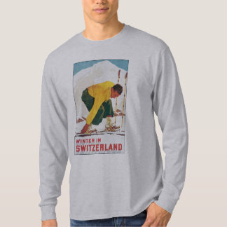 T-shirt Chemise d'affiche de Vintage voyage de ski de la
