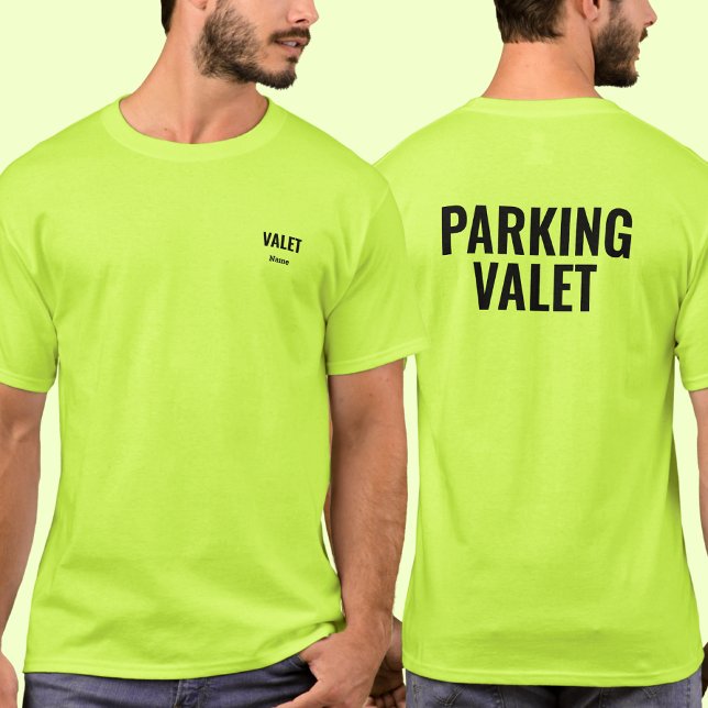 T-shirt Chemise d'agent de parking valet avec nom personna (Créateur téléchargé)
