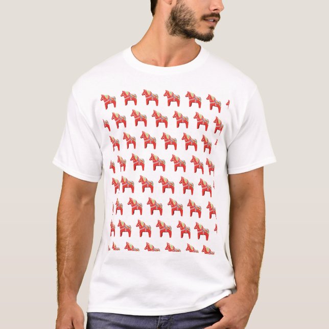 T-shirt Chemise Dala chevaux rouges (Devant)
