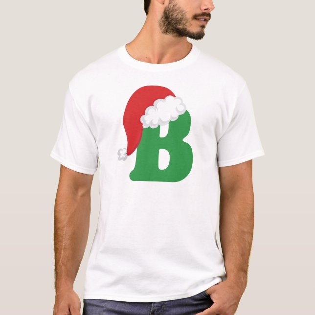 T-shirt Chemise d'alphabet de la lettre B de Noël (Devant)