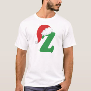 T-shirt Chemise d'alphabet de la lettre Z de Noël
