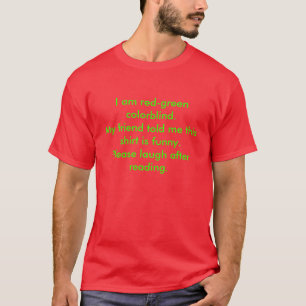 T-shirt Chemise daltonienne verte rouge