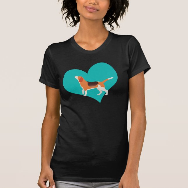 T-shirt Chemise d'amour de beagle (Devant)
