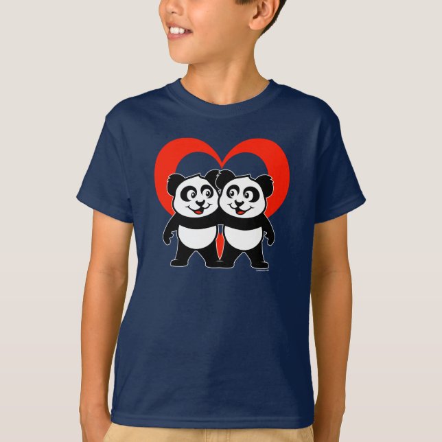 T-shirt Chemise d'amour de panda (Devant)
