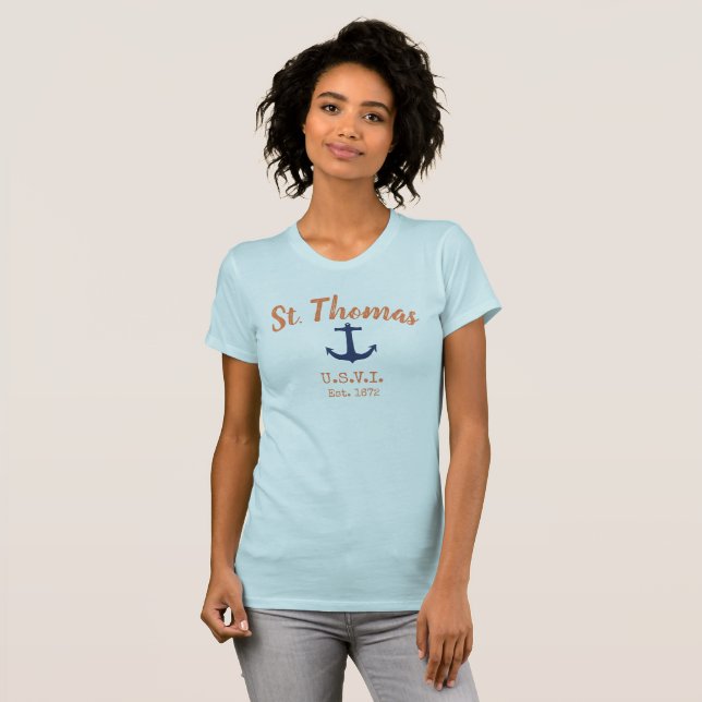 T-shirt Chemise d'Ancre St. Thomas des Îles Vierges améric (Devant entier)