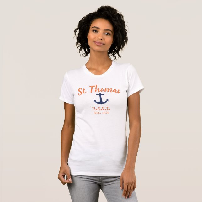 T-shirt Chemise d'Ancre St. Thomas des Îles Vierges améric (Devant entier)