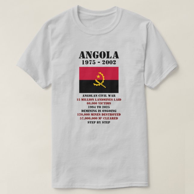 T-shirt Chemise Danger Mines, Angola (Design devant)