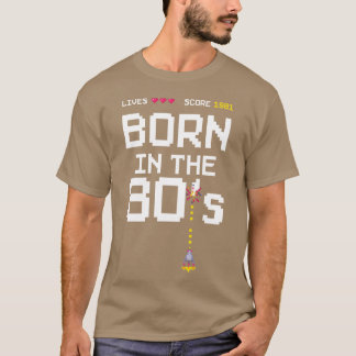 T-shirt Chemise d'anniversaire 1981 Rétro Gamer Piel Né da
