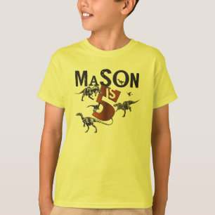 T-shirt Chemise d'anniversaire de dinosaure de maçon
