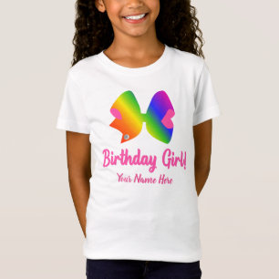 T-Shirt Chemise d'anniversaire de Rainbow Bow personnalis