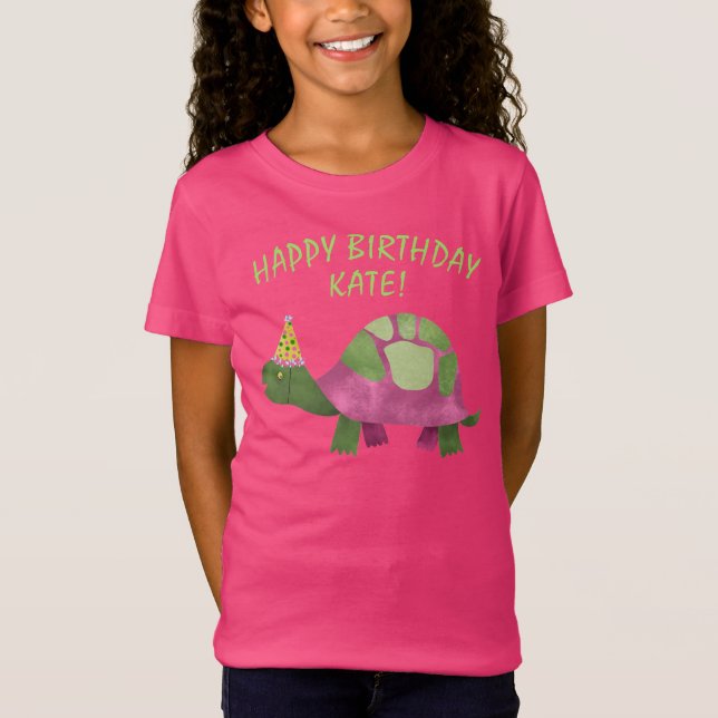 T-Shirt Chemise d'anniversaire de Tortoise rose | Annivers (Devant)