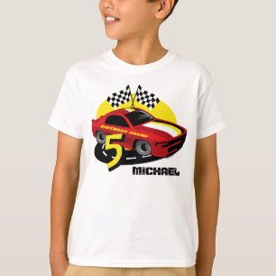 T-shirt Chemise d'anniversaire de voiture de course 5ème