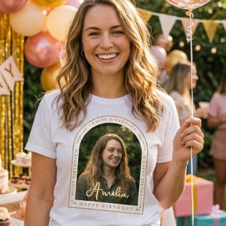 T-shirt Chemise d'anniversaire personnalisée | Texte de ph