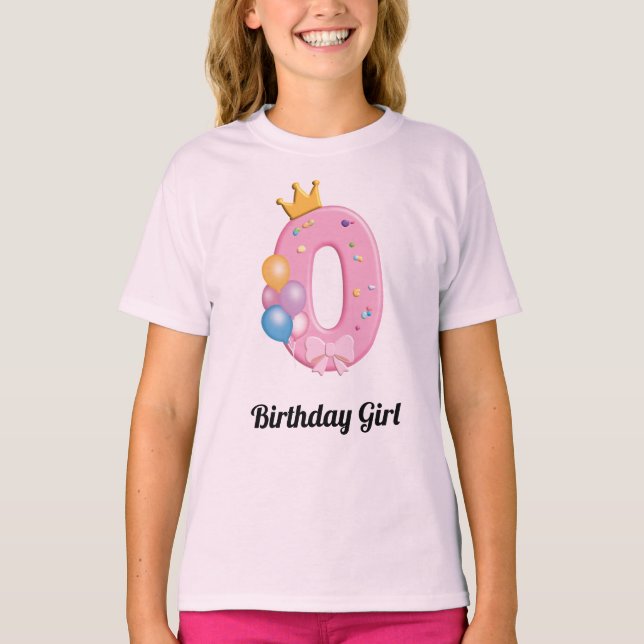 T-shirt Chemise d'anniversaire pour filles numéro 0 Thème  (Devant)